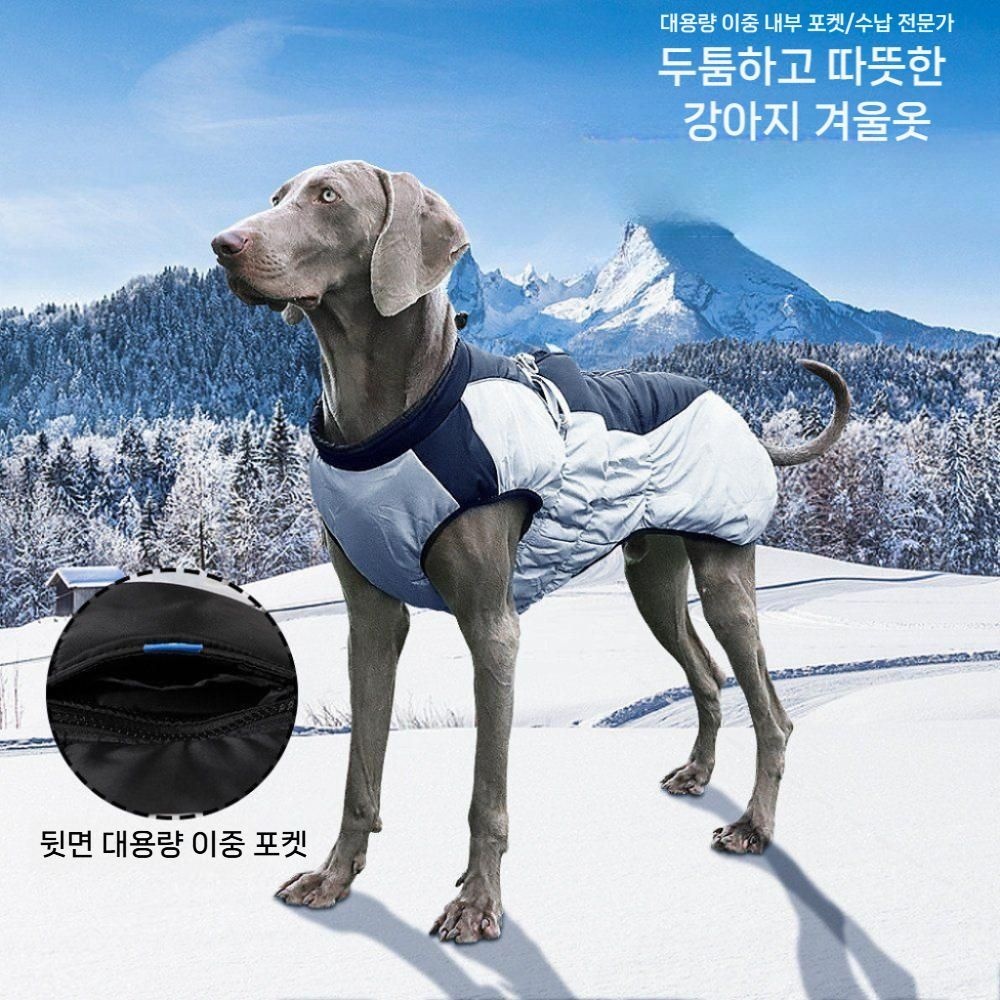 [해외] 대형견패딩 강아지겨울옷 대형사냥견전용 겨울패딩 바이마라너 리트리버 체형 맞춤