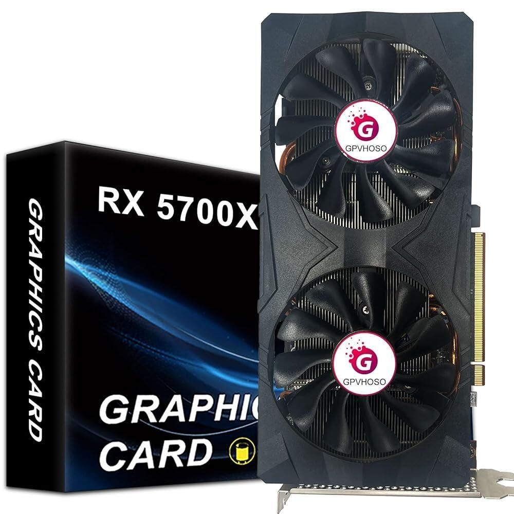 [해외] GPVHOSO RX 5700 XT 8GB 그래픽 카드, GDDR6 2560SP 256bit Pcl-e4.0 x16 AMD Radeon GPU 컴퓨터 그래픽 카드, 최대 8K 비디오 카드 지원