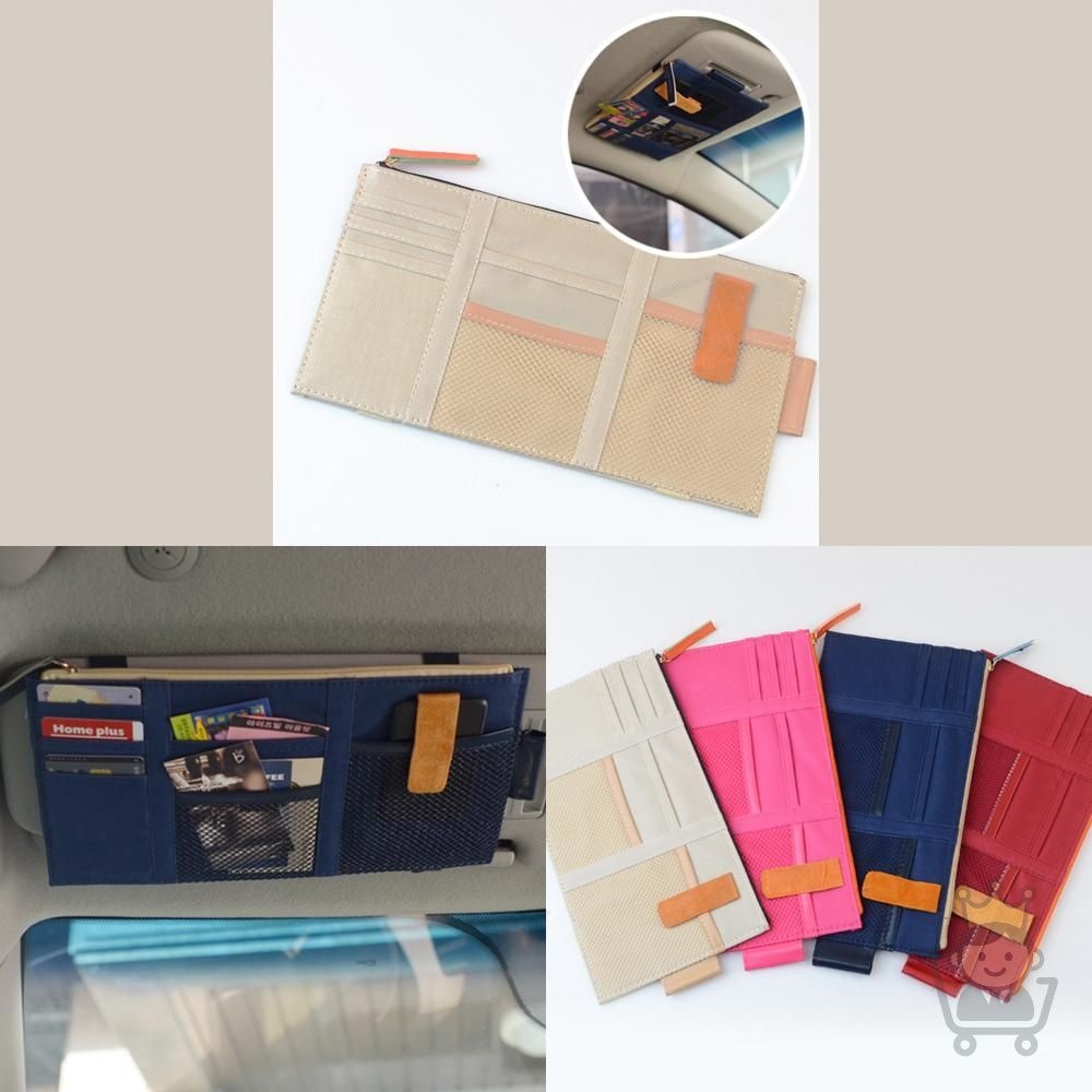 마켓보스야 차량용 썬바이저 파우치 차량카드꽂이 톨비수납 차량수납함