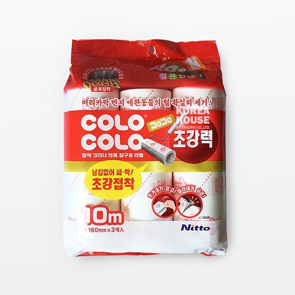 고로고로 초강력 먼지제거 돌돌이 테이프크리너 리필 3개입