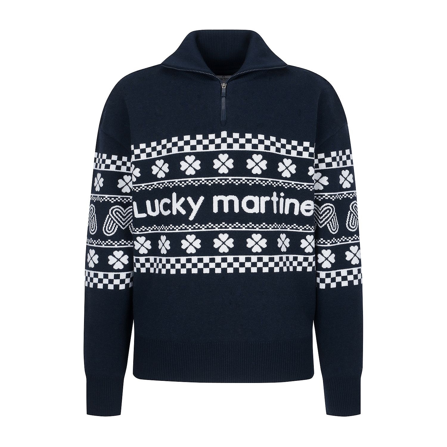 [롯데백화점] 마틴골프 여성 시즌패턴 반집업스웨터 네이비 (QW0DNI40449) LE1220417506