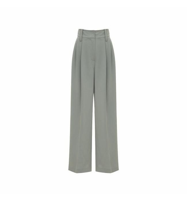 상세이미지참조 [아위]하이웨스트 밴딩 와이드 팬츠-KHAKI (HU23XE030507B_470)