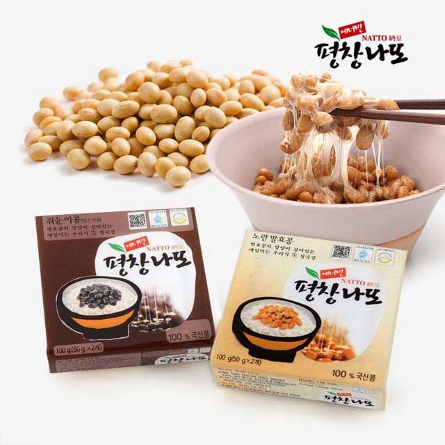 [평창나또] 혼합나또60(50g, 60개) / 노란콩나또 (50g, 30개) + 쥐눈이콩나또 (50g, 30개) / 국산콩 100%
