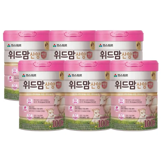 파스퇴르 위드맘 산양 제왕 100일, 750g 6캔