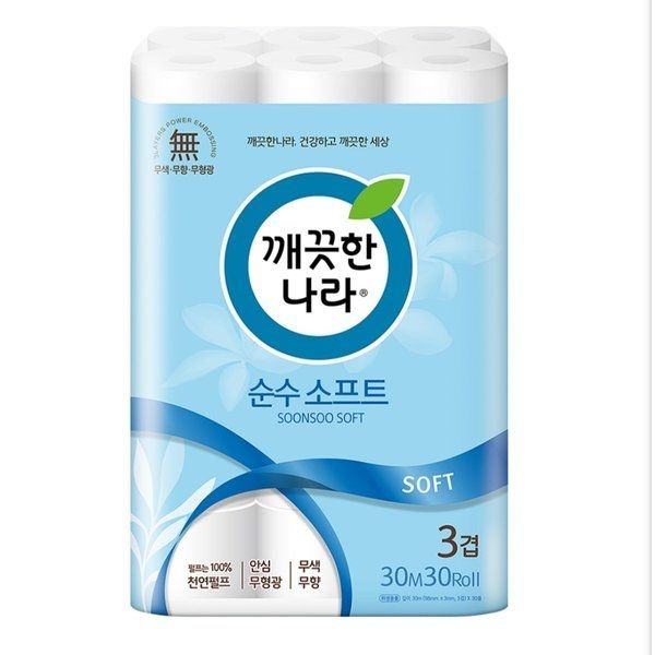 깨끗한나라 깨끗한나라 순수소프트 30m*30롤 프리미엄 두루마리 휴지