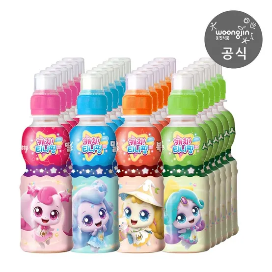 캐치티니핑 어린이 음료 5종 200ml x 24페트 (혼합구성/딸기/사과/복숭아/밀크/보리차 택1)
