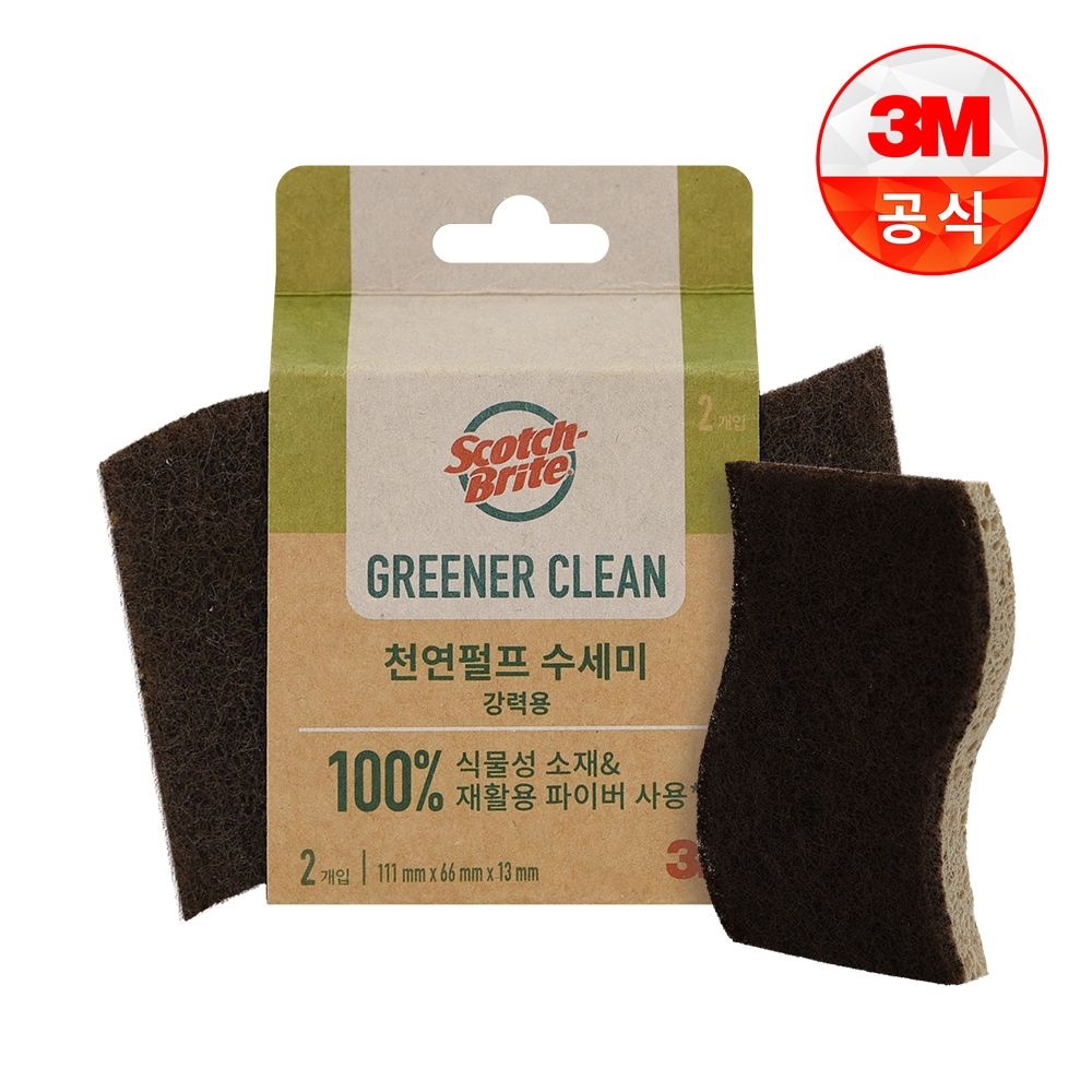 한국3M 3M [3M]그리너 클린 천연펄프 수세미(2입)