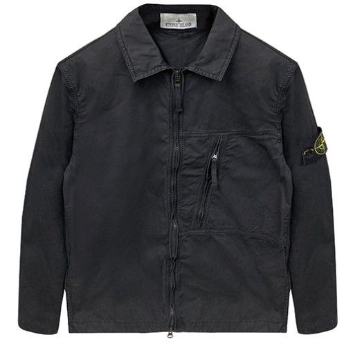 스톤아일랜드  25FW 수피마 코튼 트윌 스트레치 TC 오버셔츠 자켓 블랙 남성 자켓 K2S151200003 S0010 V0029 / TFS (S)