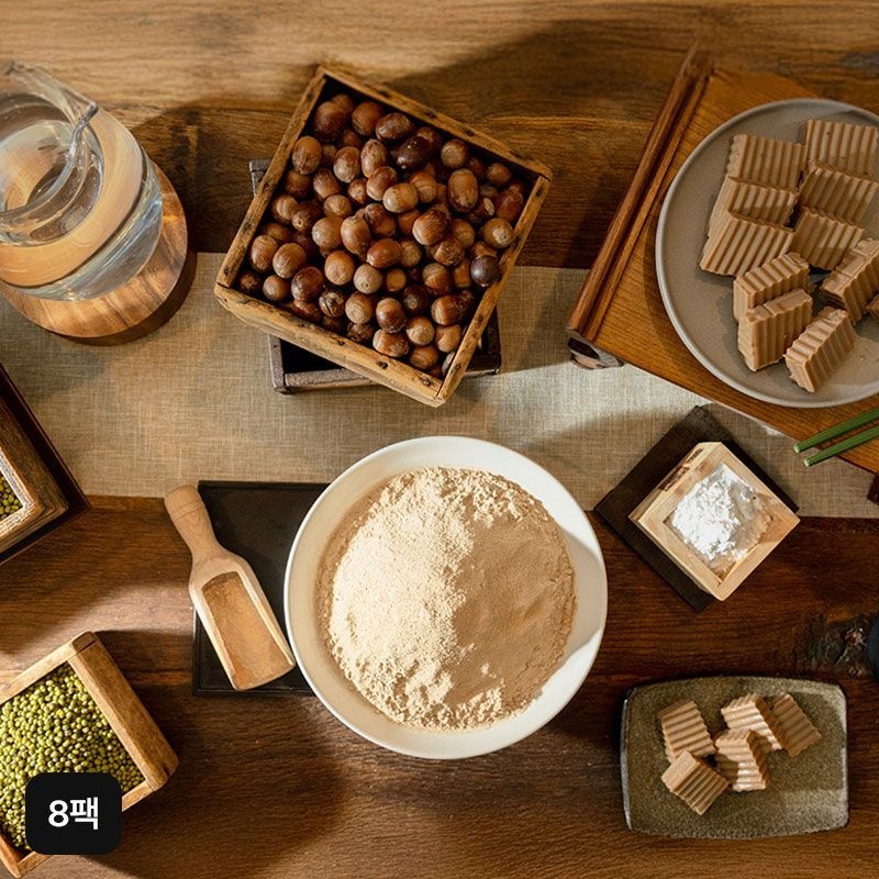 신덕재명인 도토리묵 만들기 묵가루 60gX8팩+육수 2봉[35666576]