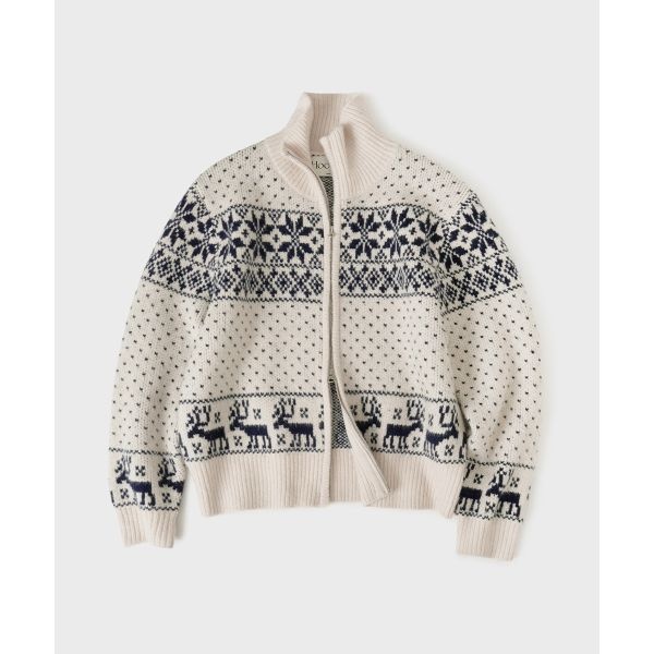 HOOVES 1월 17일 배송 코위찬 스노우 집업 니트 아이보리 410715