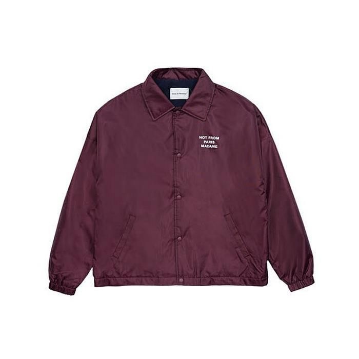 드롤 드 무슈 / 병행수입 [드롤드무슈]드롤드무슈 남성 LE VESTE POLAIRE 슬로건 카라 자켓 버건디 CJT158-PA010-BX