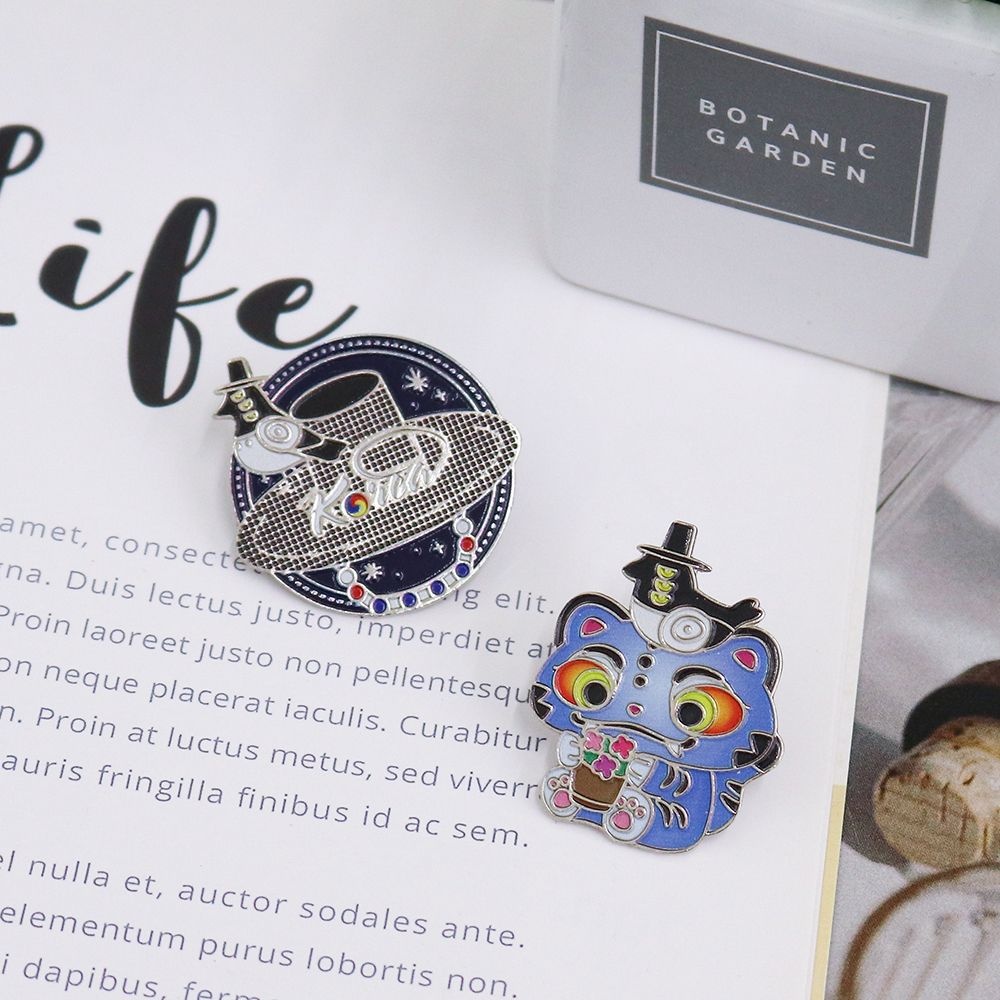 까치호랑이 전통 갓 호작도 민화 데몬헌터스 더피 스타일 뺏지(핀타입)