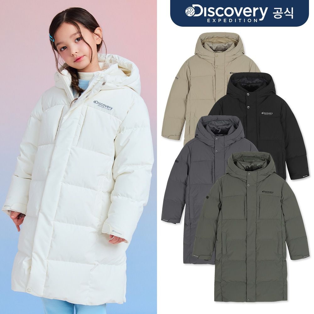 [롯데온]디스커버리키즈 구스다운 롱패딩 (135,150원/무료)