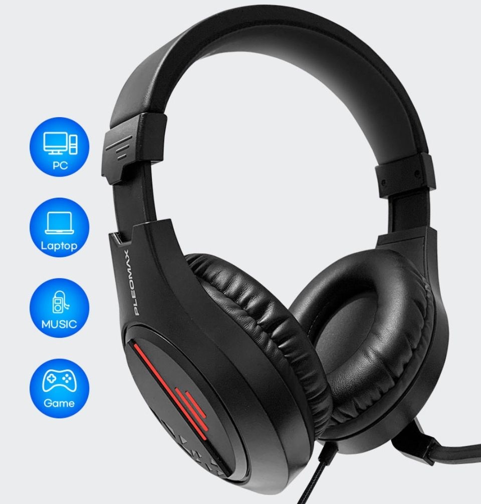 PC 선물 음소거기능 PC방 강의 고급 게이밍 음성채팅 어학 헤드셋 스테레오 이어쿠션