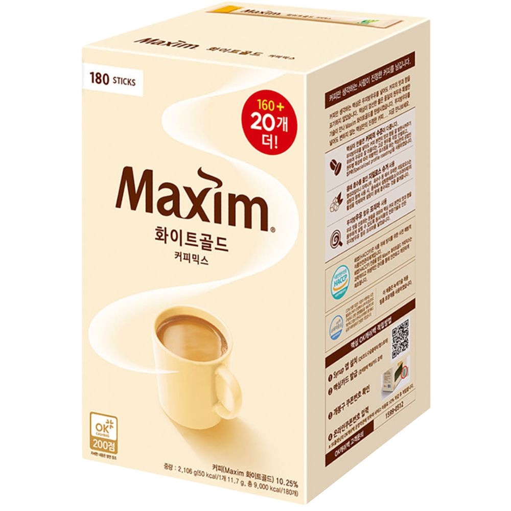 [온누리상품 상생페이백] 맥심 화이트골드 커피믹스 180T