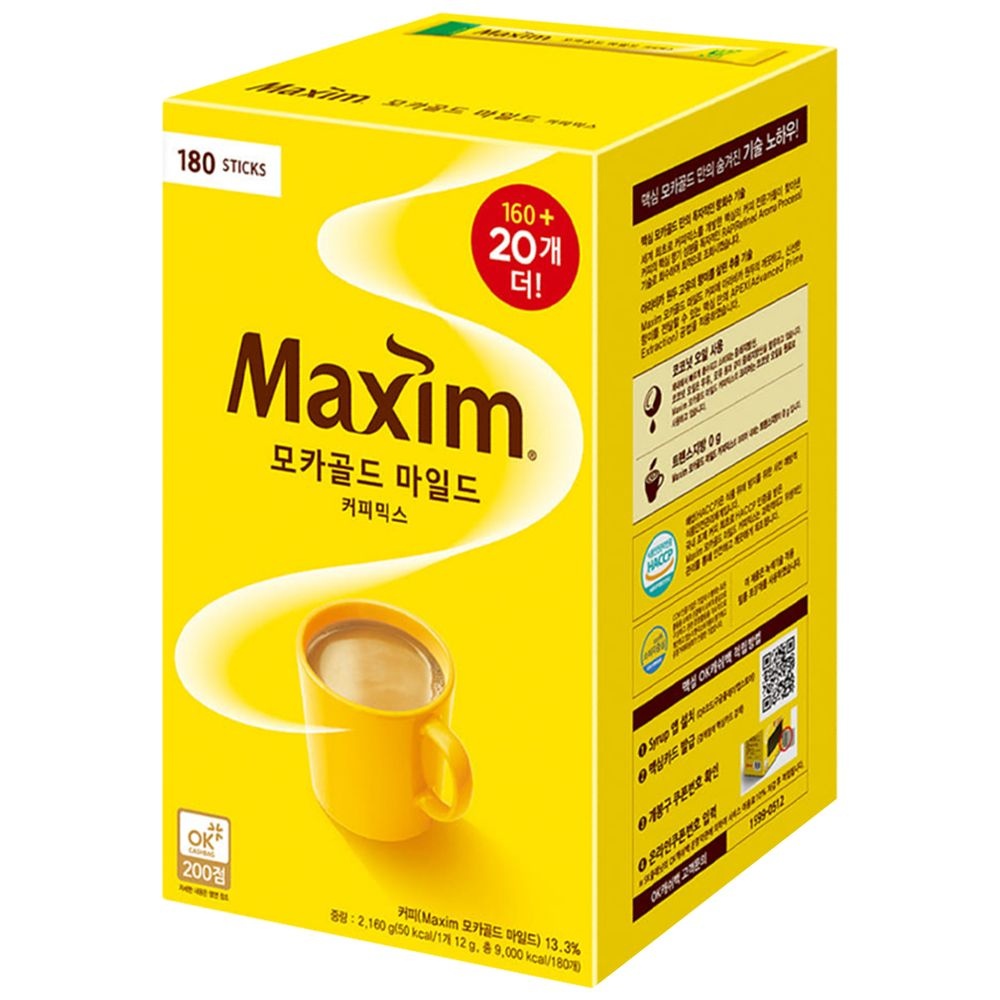 [온누리상품 상생페이백] 맥심 모카골드 마일드 커피믹스 180T