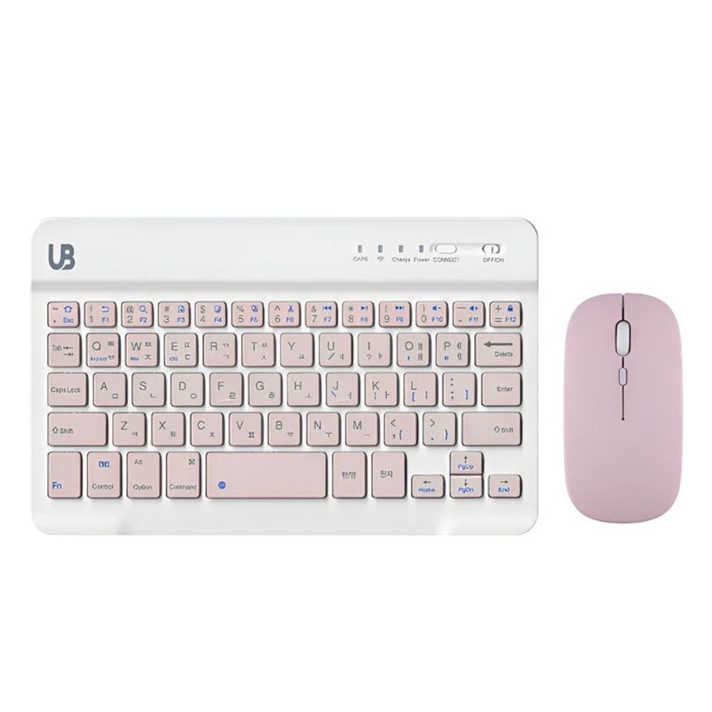 (주)유비코퍼레이션 블루투스 파스텔 무선 키보드 8in+블루투스 마우스