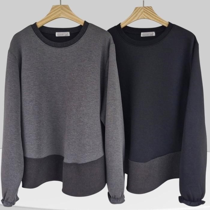 [패션플러스][강물처럼]빅사이즈티 V909L512 배색손목스트링티셔츠 SM (44358743)