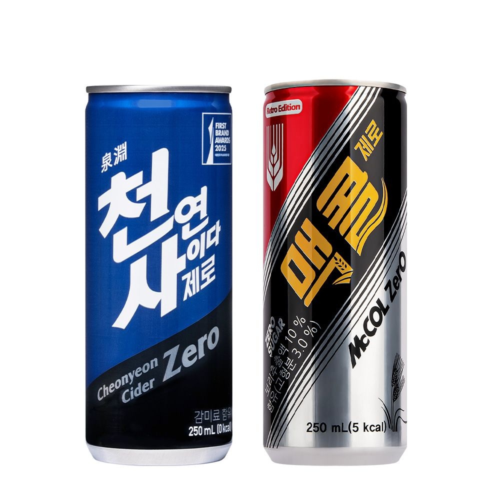 일화 맥콜 제로 + 사이다 250ml X 각30캔 총60캔