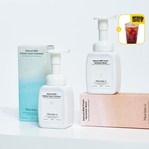 [모빈스지] [메가커피 기프티콘+20%OFF]퍼펙트 클렌징 2종(폼150ml+청결제200ml)