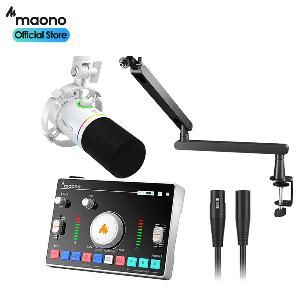 마오노 캐스터 화이트 AMC2 NEO + PD200X + BA92 + XLR 케이블 스트리밍 고급형 방송용 올인원 패키지