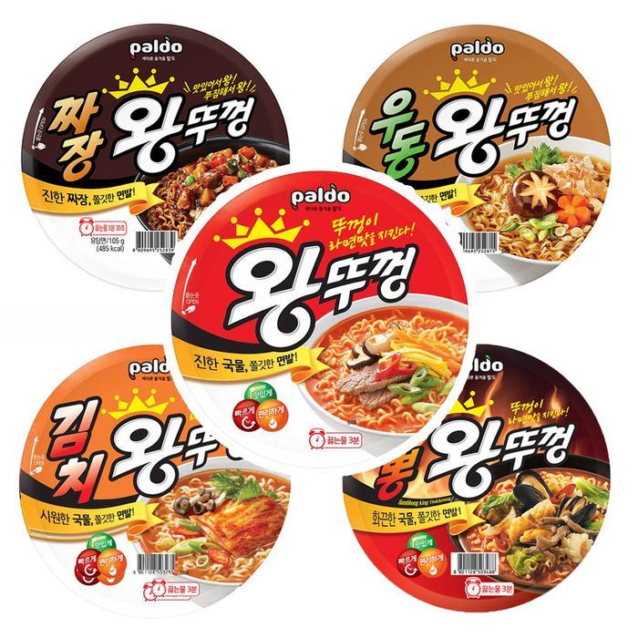 팔도 왕뚜껑4 짜장4 우동4 김치3 짬뽕3  5종18개_
