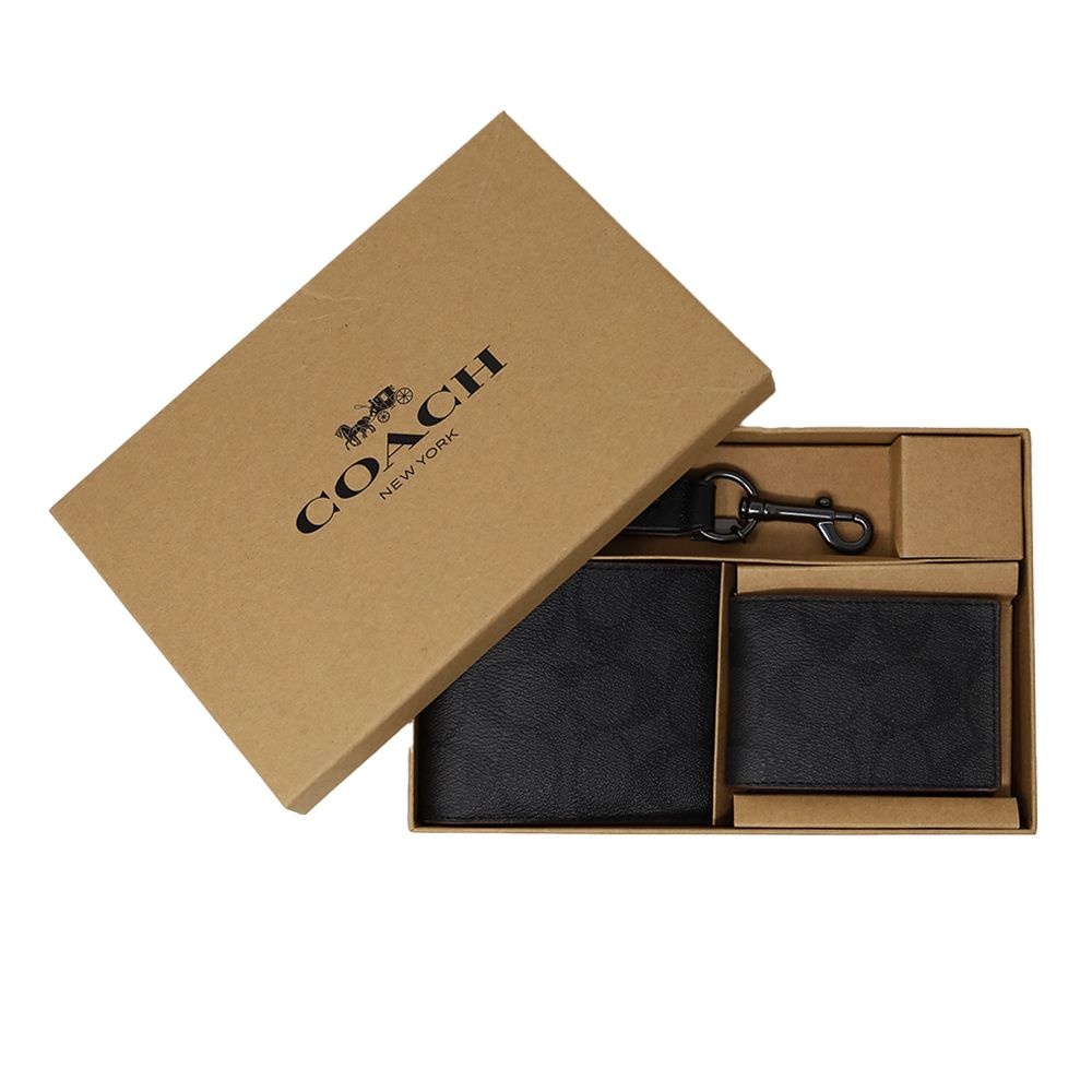 코치 시그니처 남성 지갑 키홀더 선물세트 41346 CW344 블랙