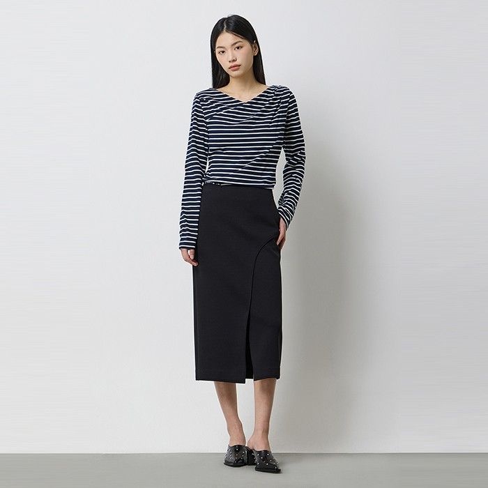 시슬리 시슬리 본사 시드니 사설 절개 스커트_SASK03511BK 1129263