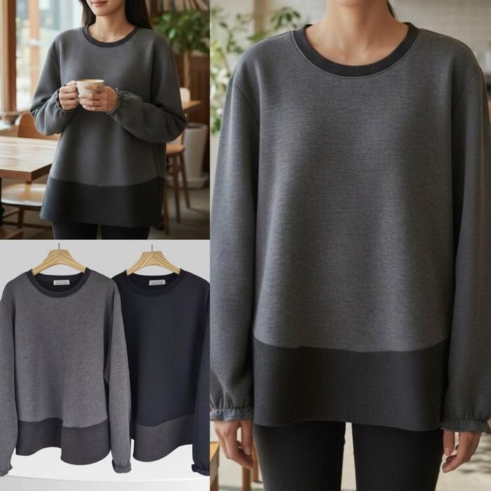 시드마켓 [패션플러스][시드마켓]모노톤소매주름티셔츠 512V909S 빅사이즈 여성의류 (44359067)