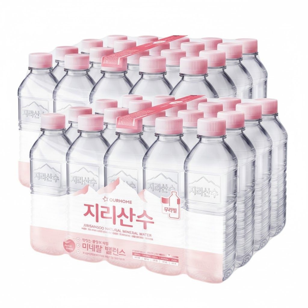 아워홈 지리산수 생수 먹는샘물 500ml 40개 무라벨