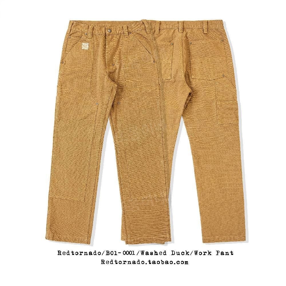 [해외] 레드 토네이도 캔버스 워크 팬츠 스트레이트 핏 더블니팬츠 럼버잭 워크 팬츠