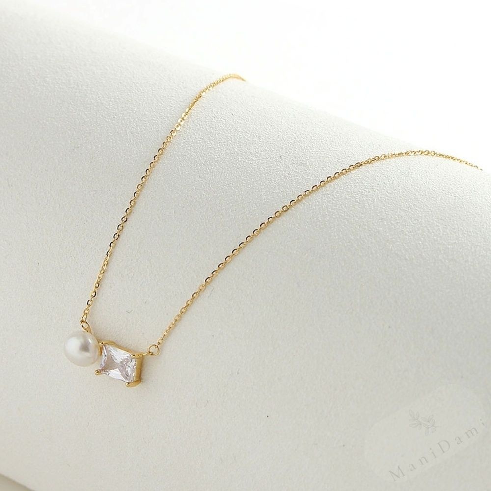 실버925 골드도금 진주 체인 목걸이 목걸이선물 진주목걸이 여자친구200일선물