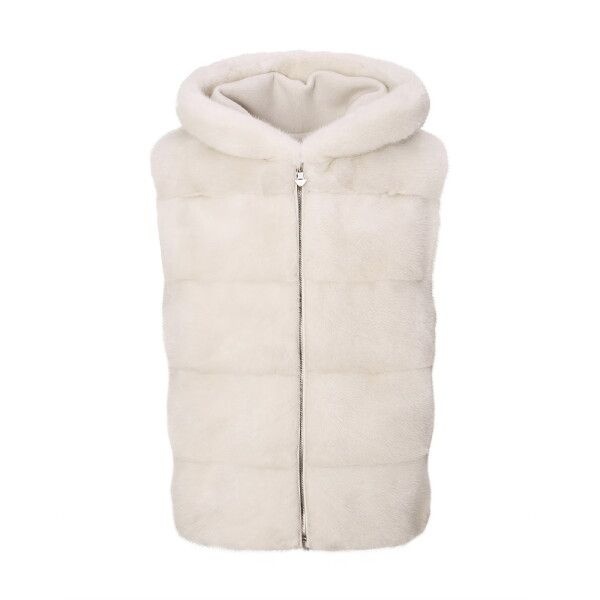 [DAKS] [AK수원점] [닥스] 25FW PREMIUM 여성 펄 밍크 후드 베스트 DNJU5D871I1