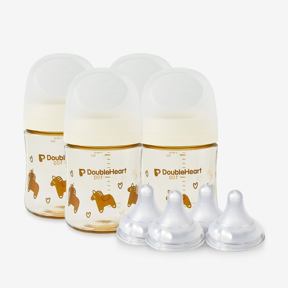  더블하트 모유실감 3세대 헬로베이비 말랑이 젖병 160ml + 젖꼭지 [4개]