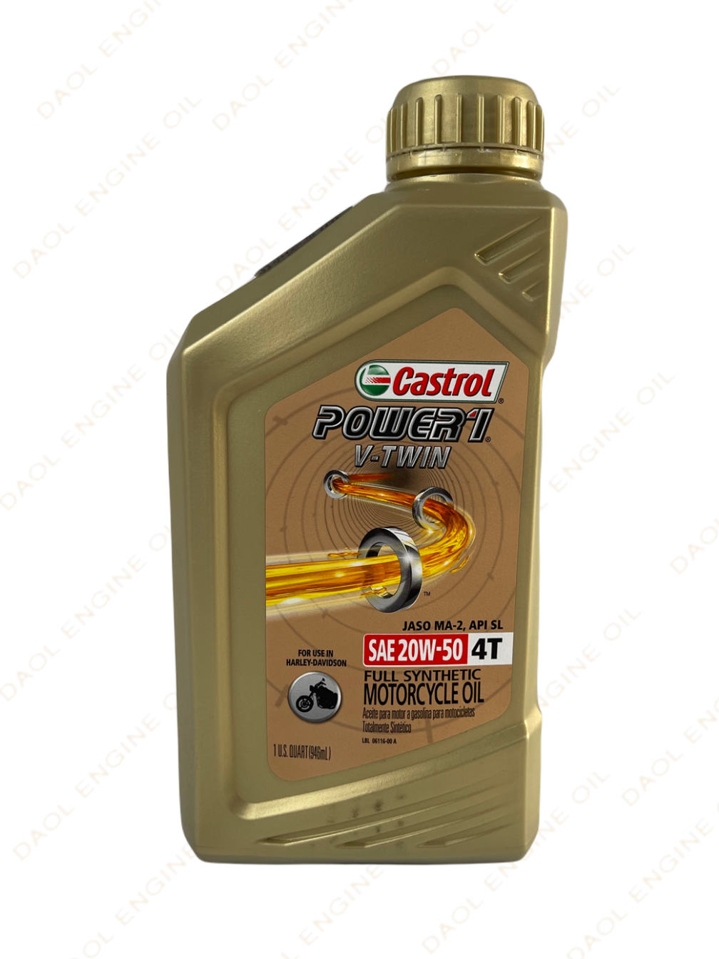 [오늘출발] 캐스트롤 파워원 브이트윈 4T 20W50 1L, 할리데이비슨용, 100%합성오일