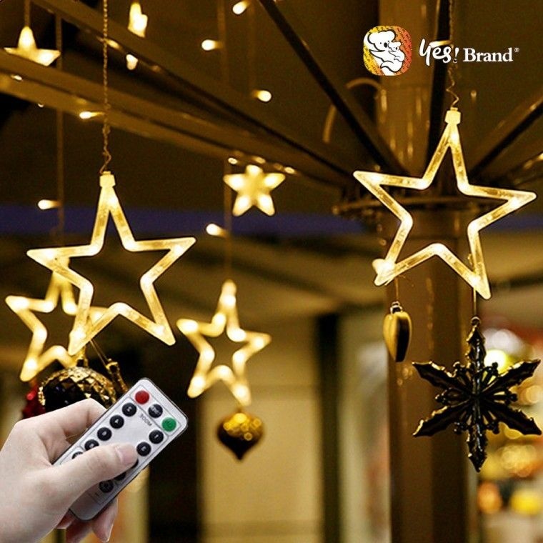 이한선생활과학 / (주)서정코리아 예스브랜드 스타 줄조명 LED 조명 128구 전구 인테리어 캠핑 가랜드 캠핑용품 장식 선물 소품