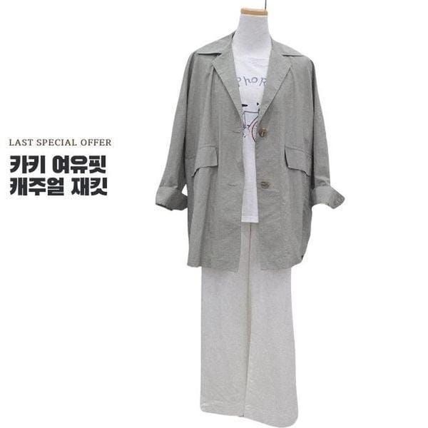 UnKnown 아르테카키 여유핏 캐주얼 재킷 DPAPWJ320-KH_YS 387833Moony