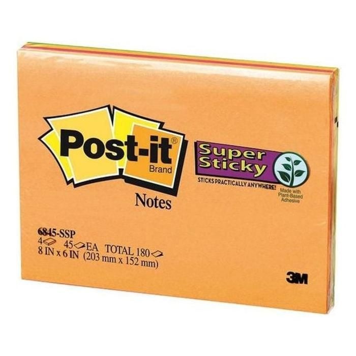 포스트잇미팅견고한노트 6345-SSP(4색x45매무선 203x152mm)