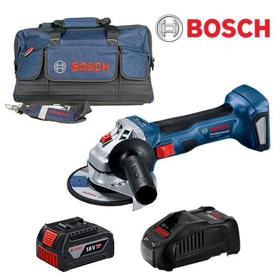보쉬(BOSCH) 전동 충전 그라인더 GWS 18V-7 세트 4.0ah 배터리1개(가방포함)