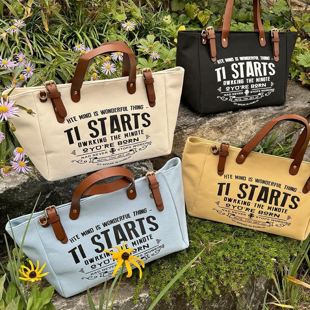 빈티지 레터링 포인트 빅사이즈 토트백 대학생선물 핫아이템 여대생데일리룩 학원가방