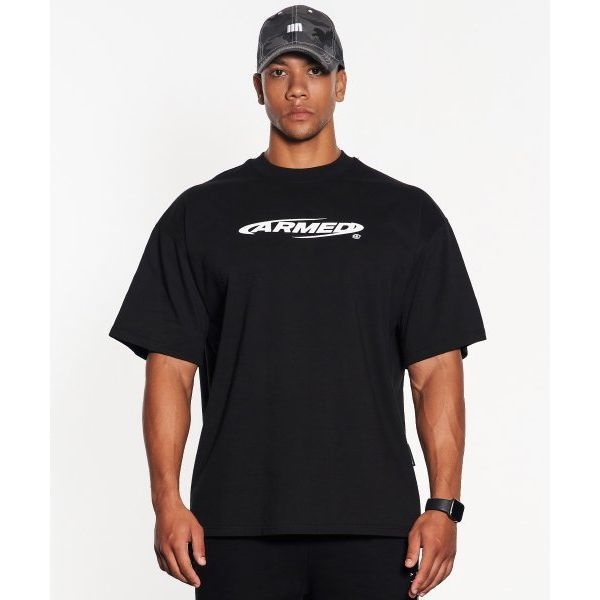 머슬암드 암드 오버핏 티셔츠 블랙 1861358