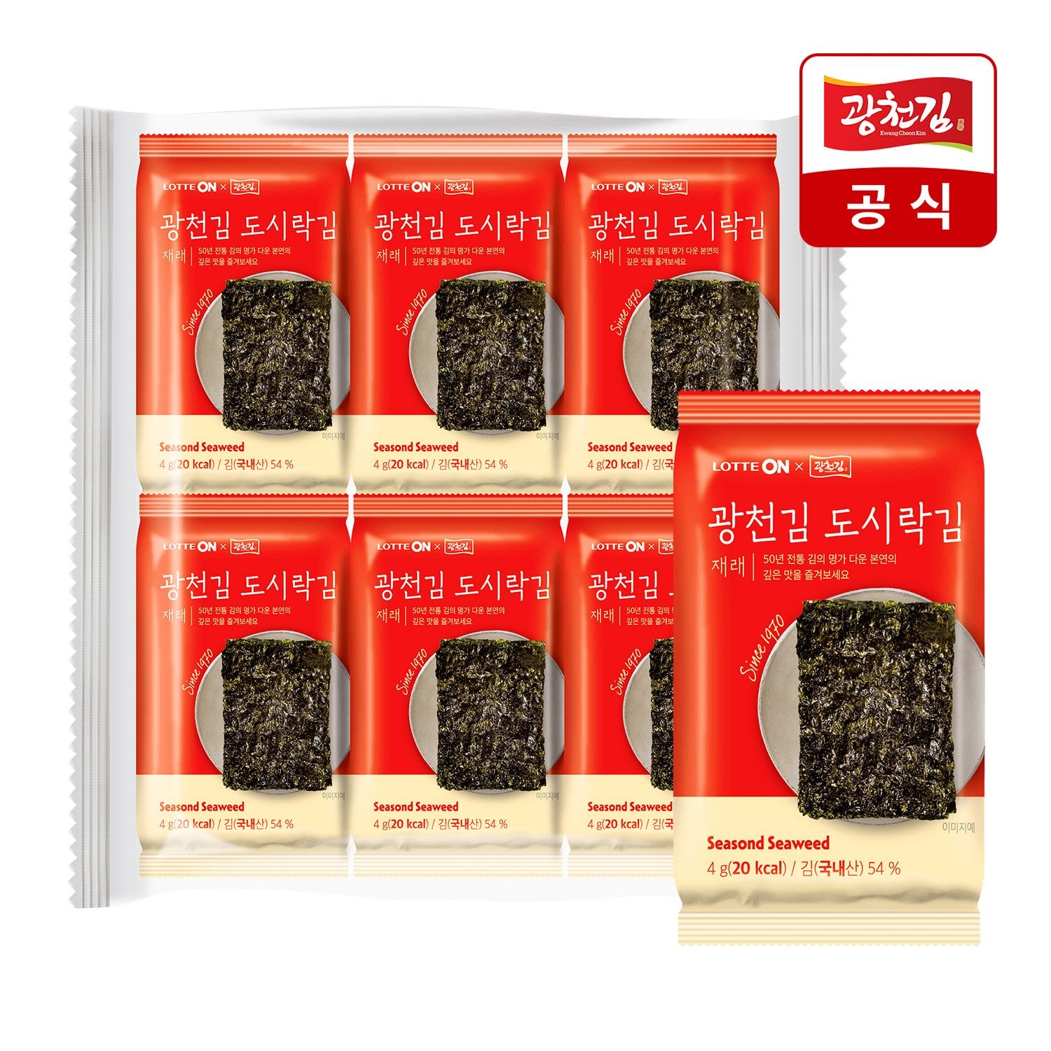 [광천김][삼성월렛전용][광천김X롯데ON] 재래 도시락김 4g 36봉 : 롯데ON