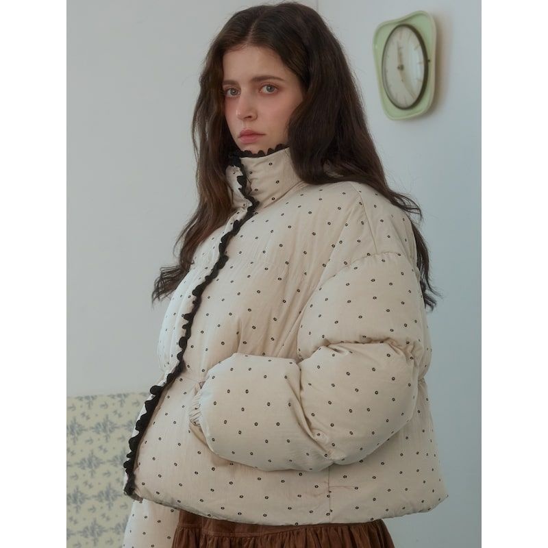 핑크 PINEAPPLE WINTER DAISY DOT PADDING_IVORY 981787