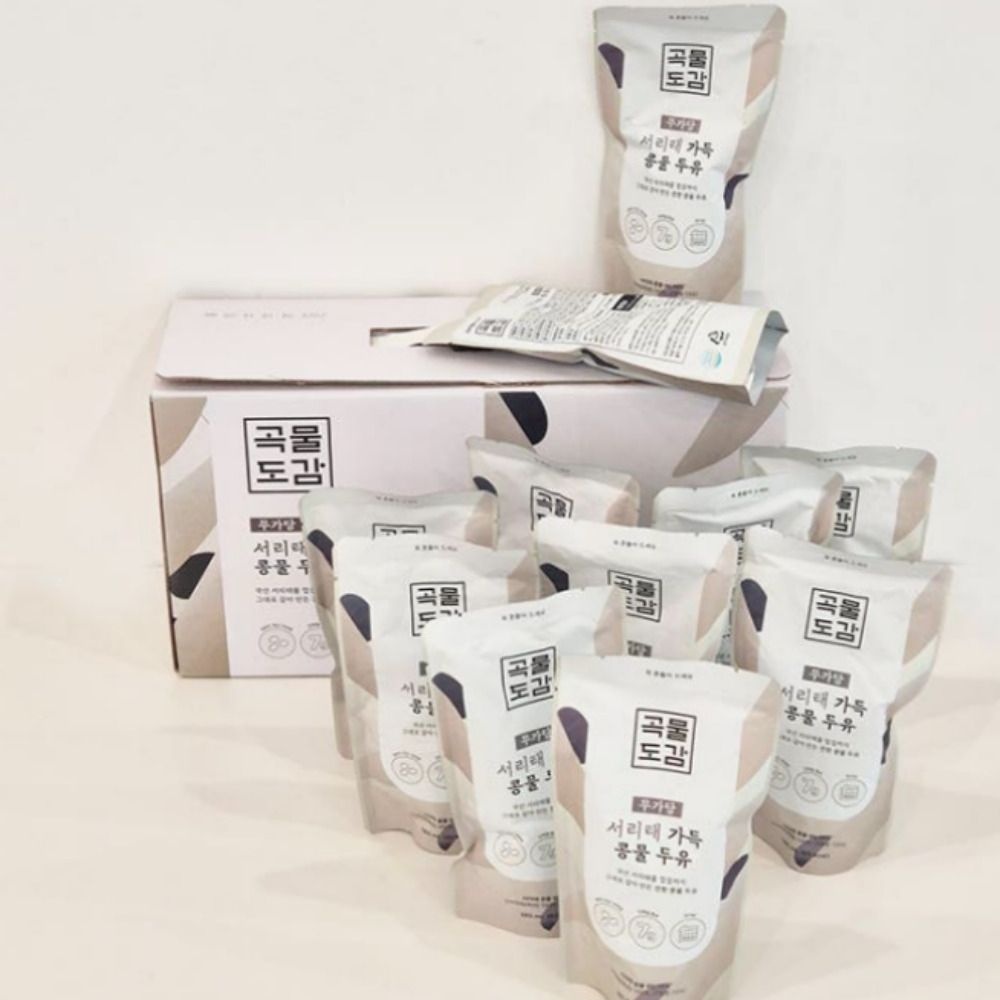 곡물도감 서리태 콩물 두유 국산 무가당 검은콩 맷돌 고단백 두유 외 1종 1박스(15입)