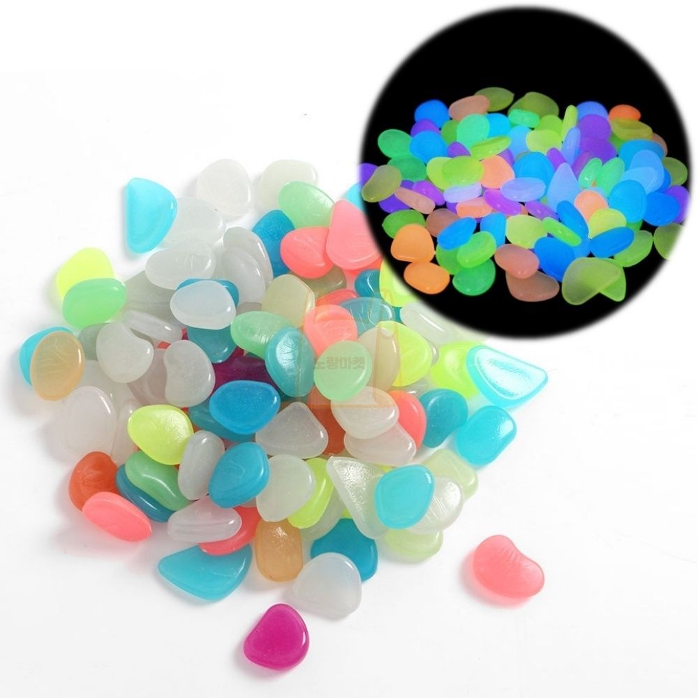 노랑마켓 야광 자갈(200P) 수족관장식용 조경용 야광자갈