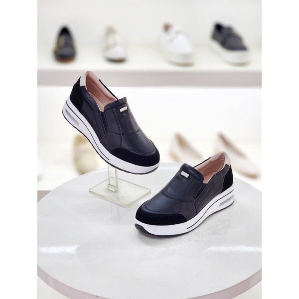 세레스 세레스 [세레스] 세이브존03  여성 소가죽 경량 심플 스티치 에어쿠션굽 슬립온 4cm AQKR P340A-S (44684428)