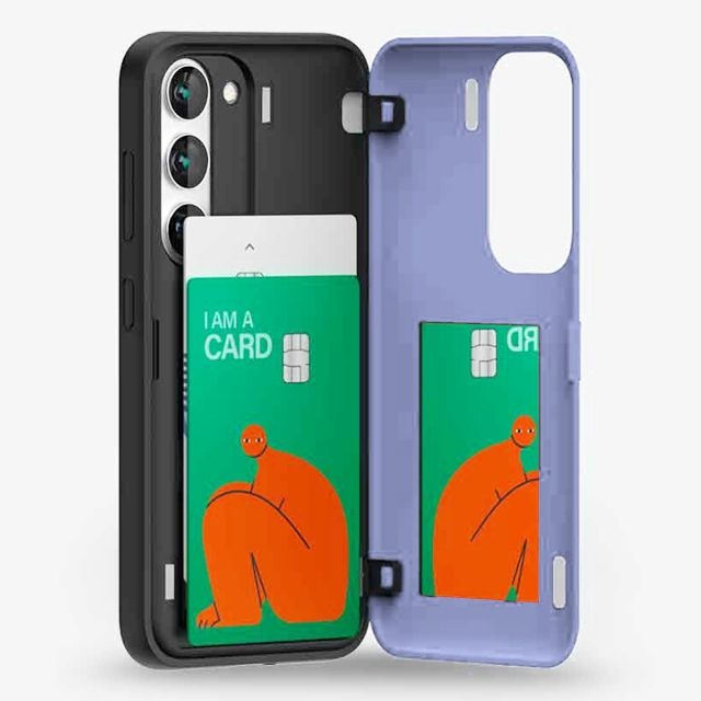 무이 (현대Hmall) 거울 스티커 + 카드 2장 수납 갤럭시 A36 퀀텀6 케이스 마그네틱 도어 범퍼 핸드폰 A366 A566 5G 자급제