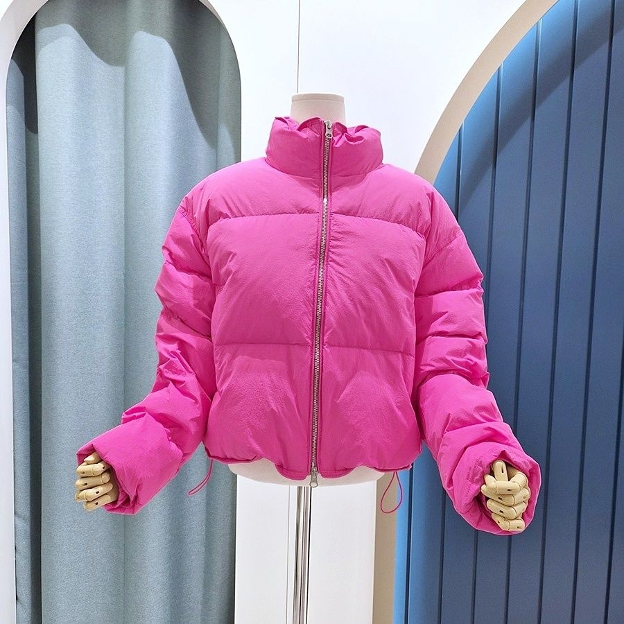 리펜 스튜디오 [AK원주점] [리펜스튜디오] 핫핑크 하이넥 덕다운 패딩점퍼 SH01DJ503