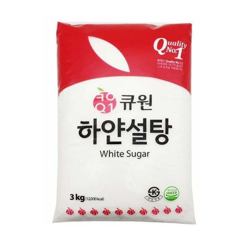 [온누리7%혜택]큐원 하얀설탕 3kg x 2개 대용량설탕