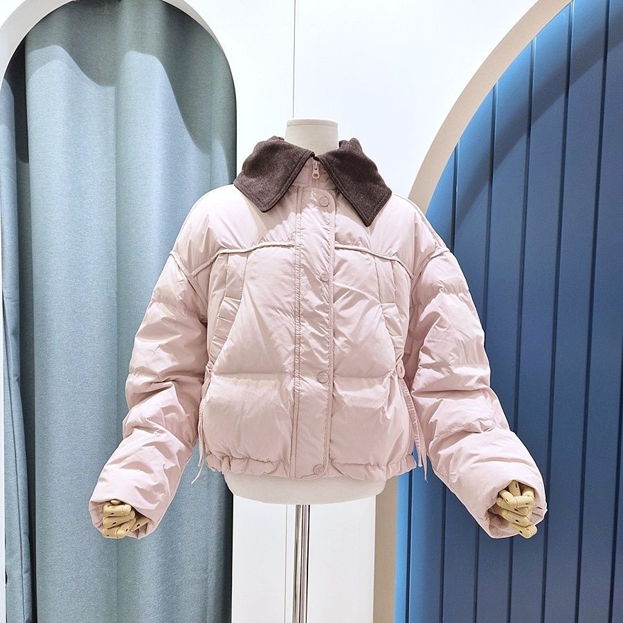 리펜 스튜디오 [AK원주점] [리펜스튜디오] 빅카라포인트 셔링끈 덕다운 패딩점퍼 SG12DJ507